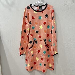Villervalla Orange Star Long Sleeve Dress